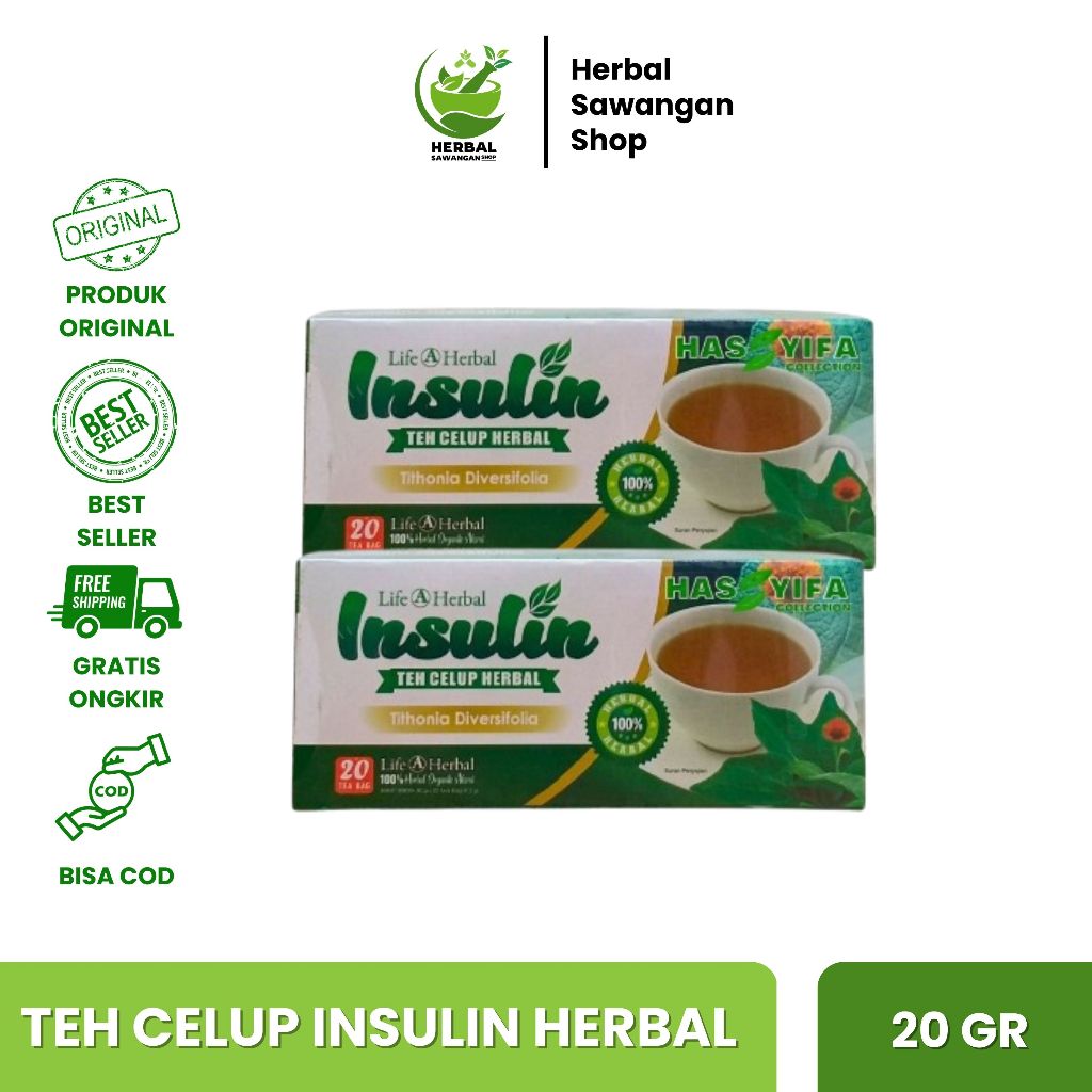 

KEMASAN BARU Teh Celup herbal Insulin Life A Herbal , CV.Cahaya Rejeki