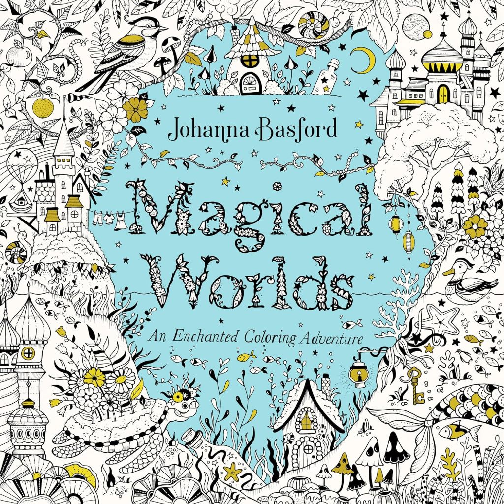 

Magical Worlds Coloring Book Johanna Basford Buku Mewarnai