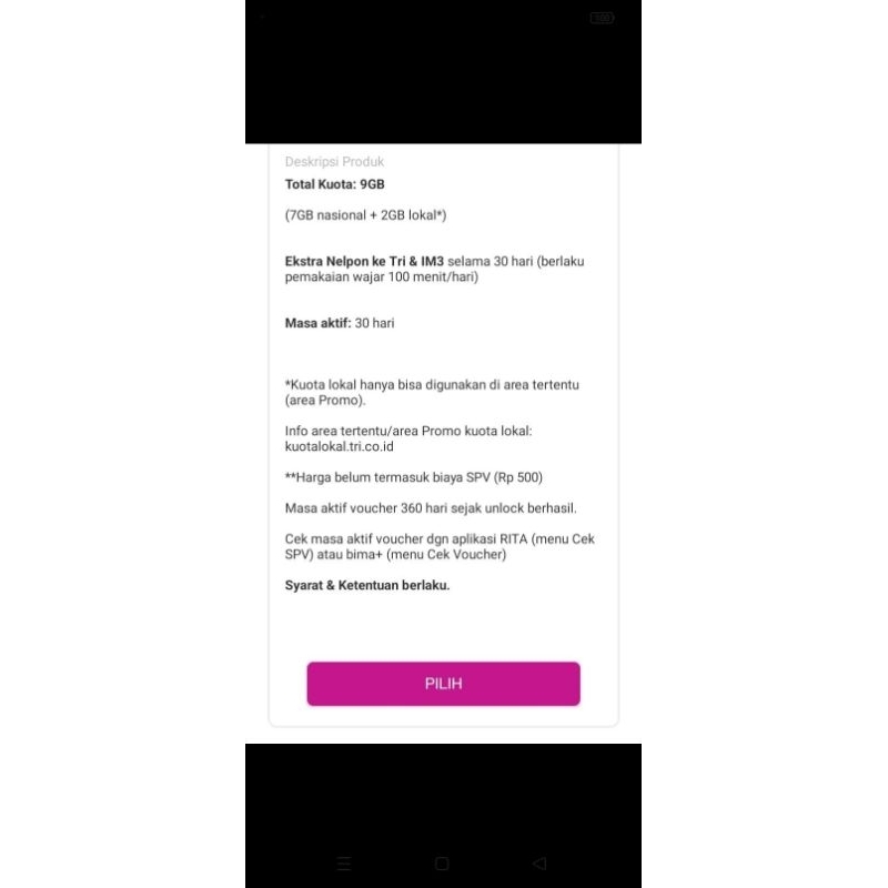 VOUCHER TRI 9GB 30HARI