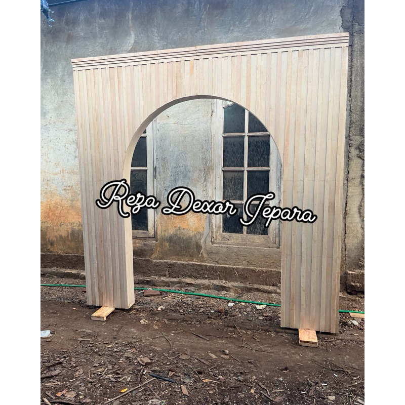 gate welcome pelaminan / backdrop pelaminan / lorong pintu masuk