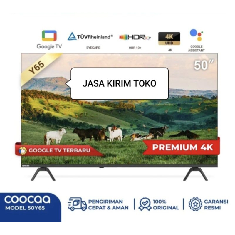 SMART TV COOCAA GOOGLE TV 50 INCH 50Y65 4K GARANSI RESMI