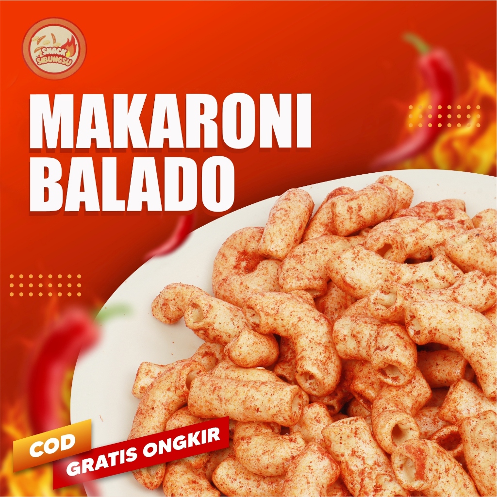 

Snack Cemilan Makroni Balado Keripik Pedas Gurih - BISA COD - SIBUNGSU