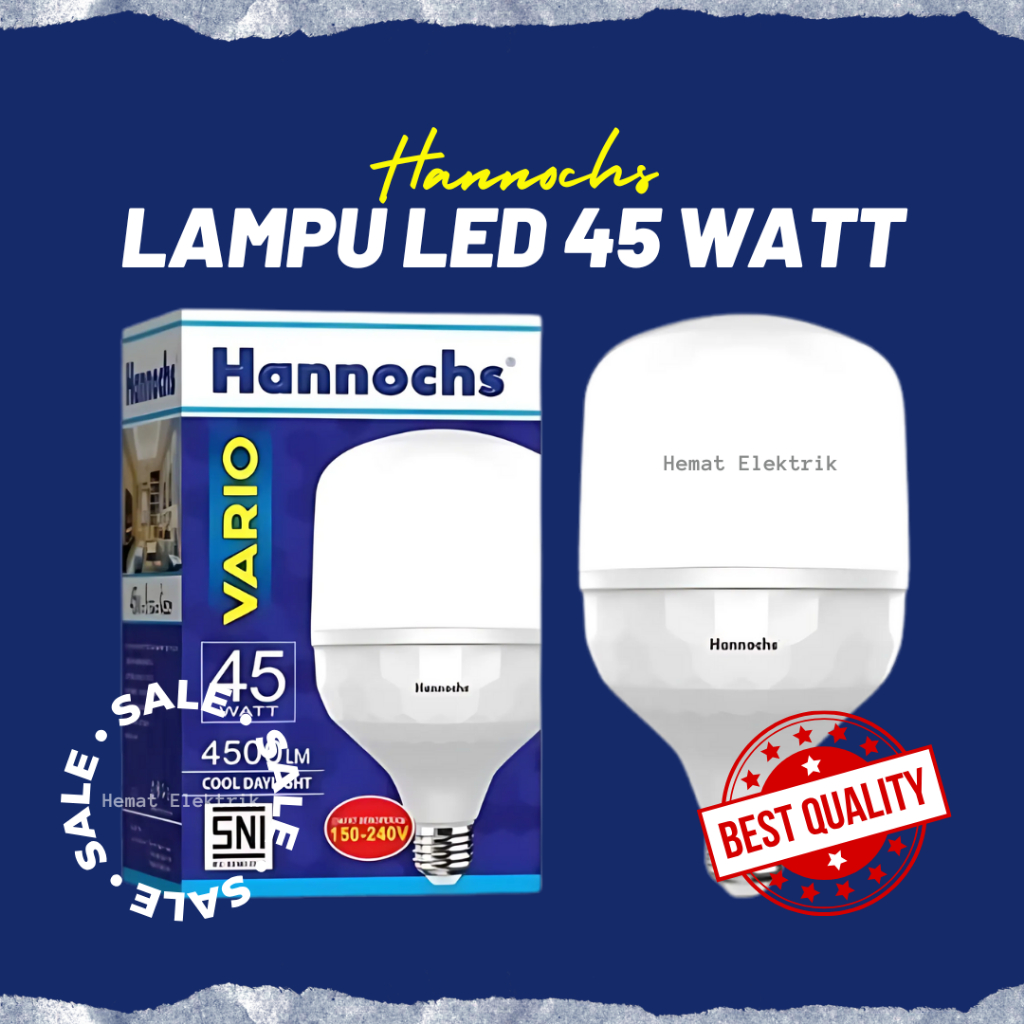 Hannochs Vario Lampu Rumah LED Terang 45 Watt / 45W Garansi 1 Tahun