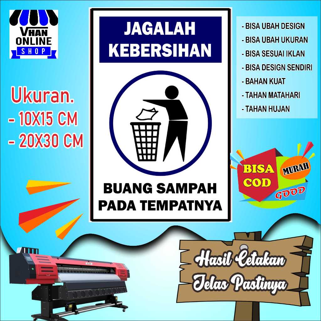 

Cetak Stiker Jaga Kebersihan Keren Biru