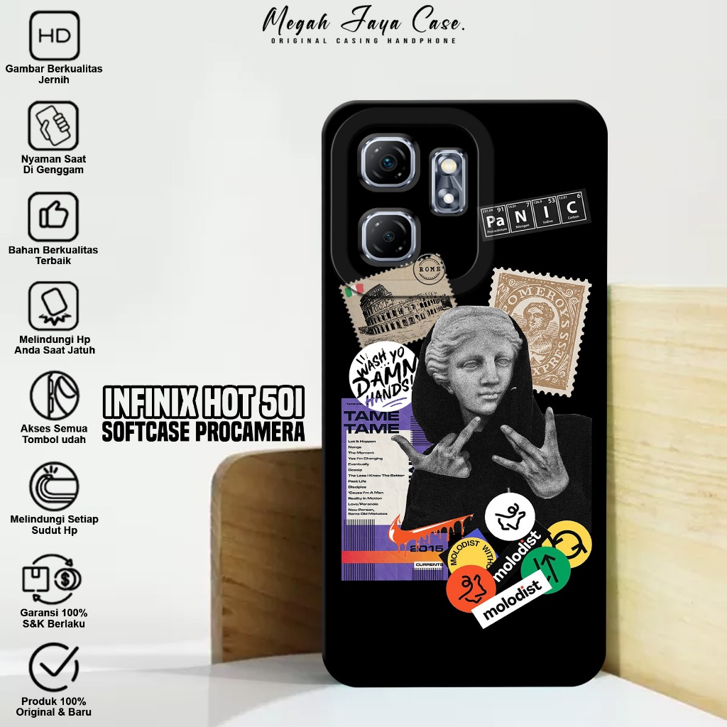 Softcase Infinix Hot 50i - Case Hp Hp Infinix Hot 50i Motif Estetik - Silikon Hp Infinix Hot 50i - K