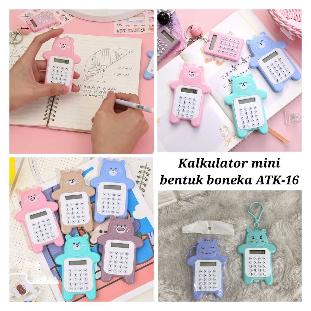 

Kalkulator Mini Bentuk Boneka ATK-16/Calculator Mini Portable Motif Bear 8 Digit