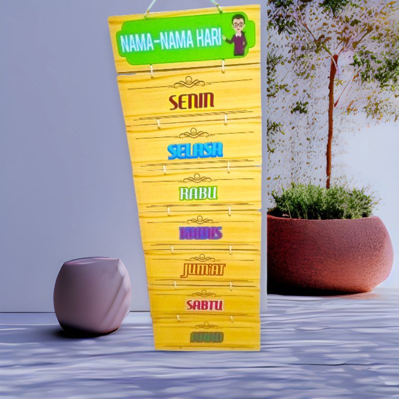 Pajangan Edukatif Nama  Hari/ Hiasan Dinding Nama Hari