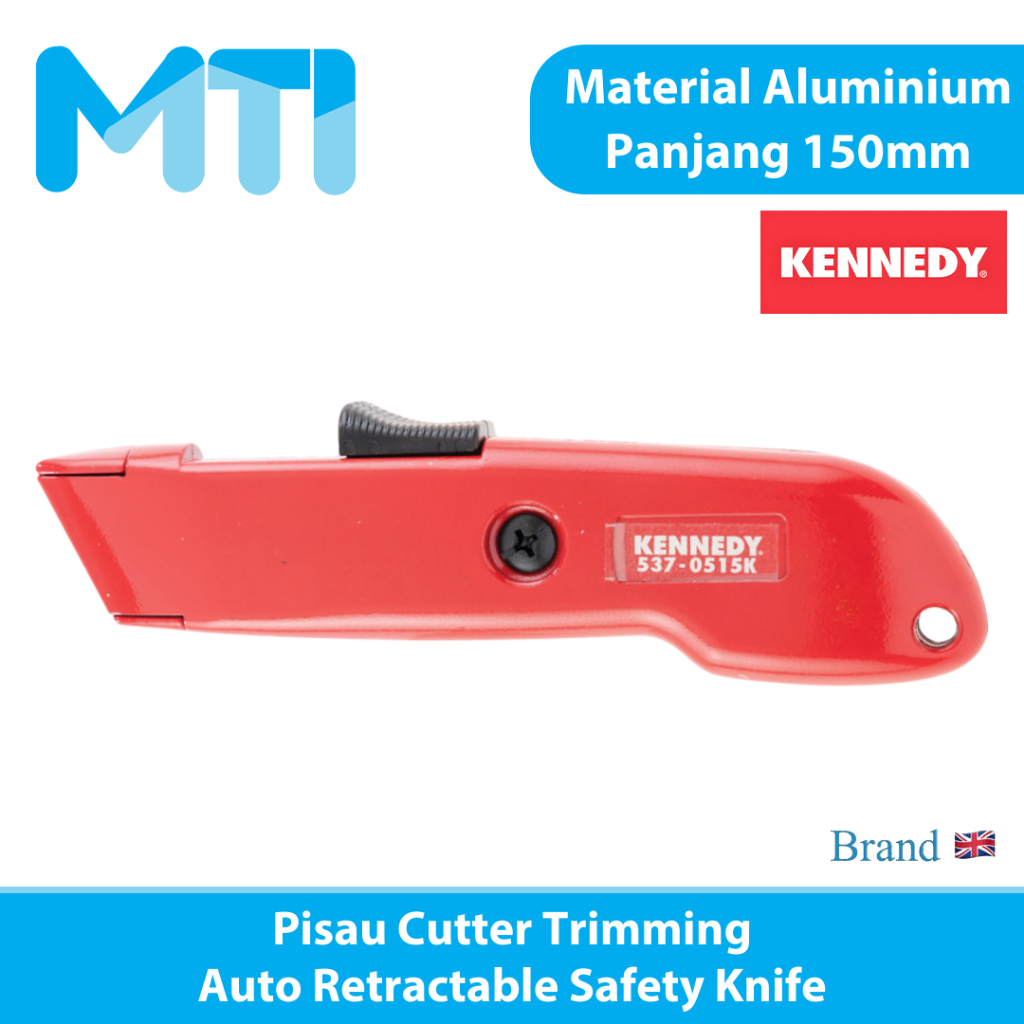 

KENNEDY Pisau Cutter Heave Duty Trimming Auto Retractable Safety Knife Aluminium