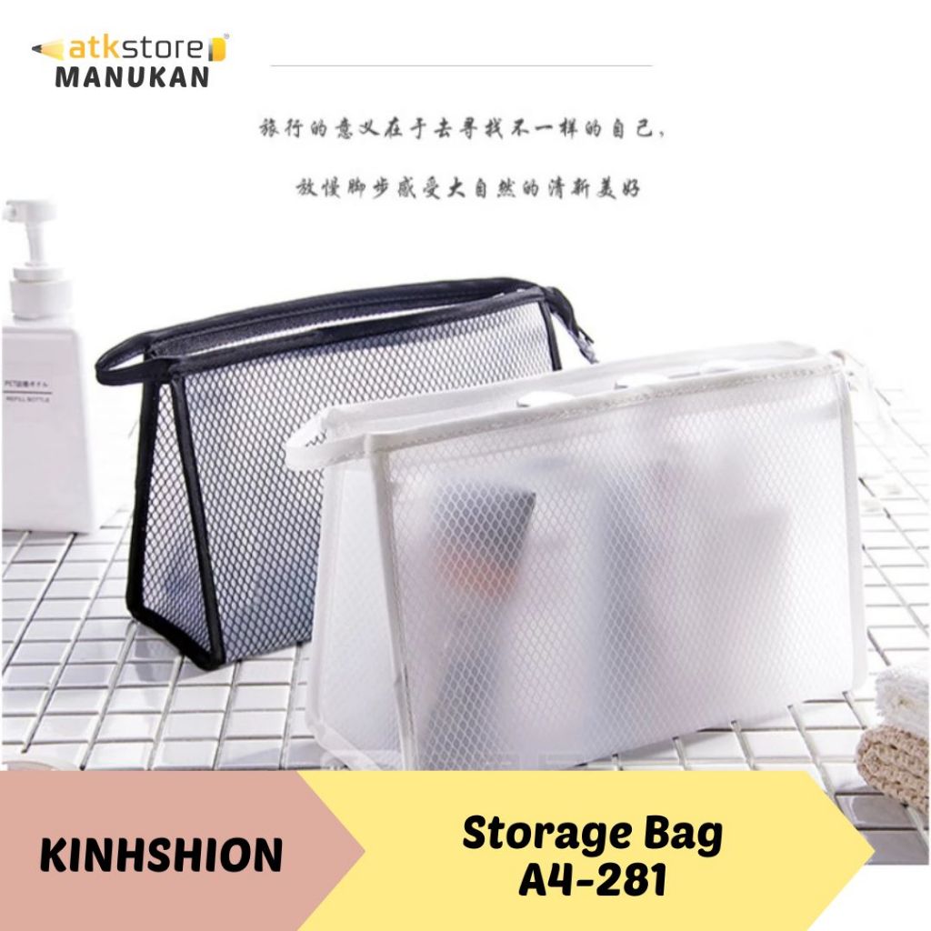 

Kinhshion Eva Matte Storage Bag A4-281 Ukuran 33.5 x 24 cm - Tas Model Jaring Waterproof Kosmetik Toiletaries Travel Multifungsi