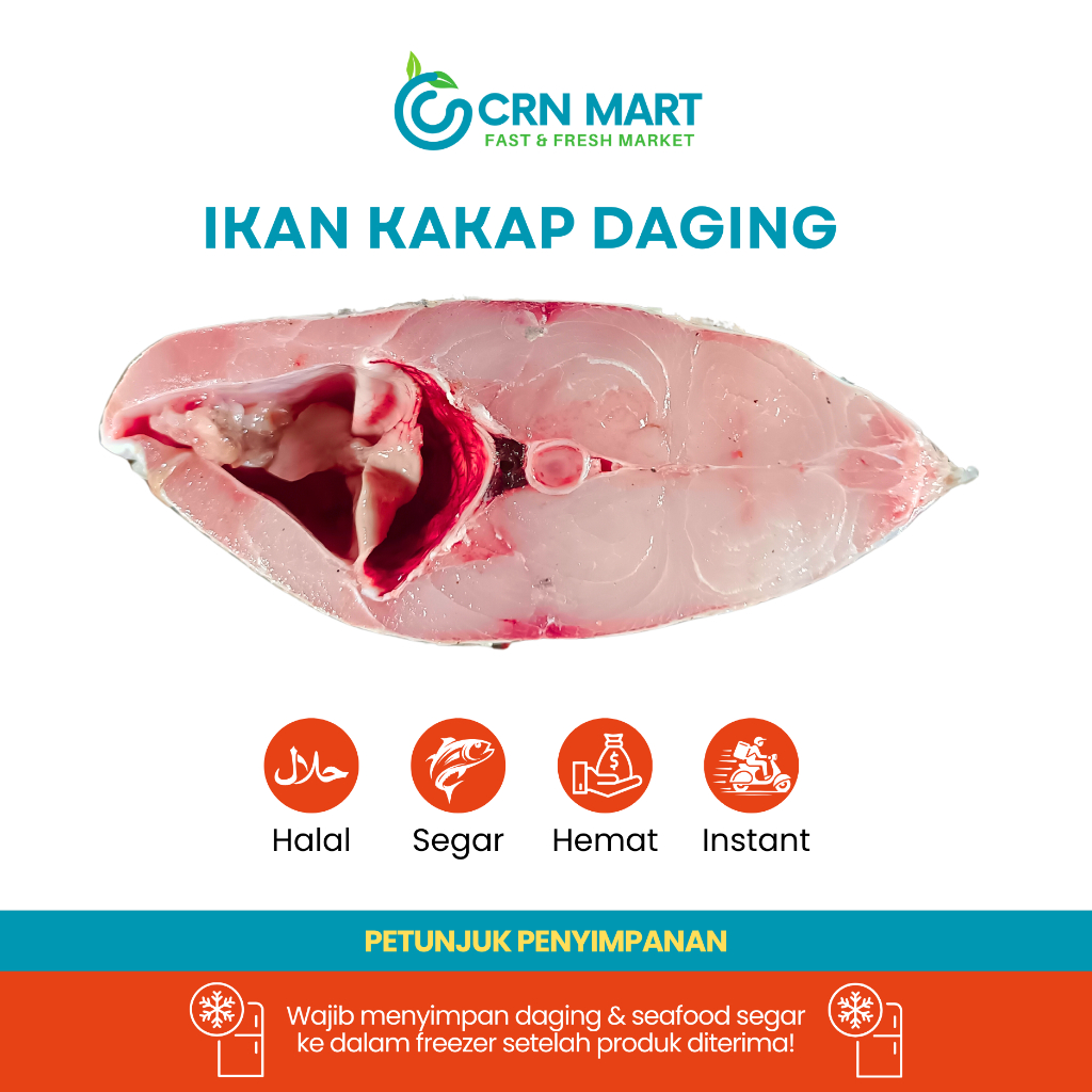 

CRN MART - Ikan Kakap Daging Segar/Seafood Segar/Ikan Kakap Daging Steak Fresh 1kg