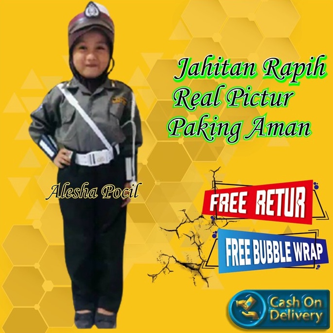KODE B2W Baju Polisi Anak Laki Laki Baju Polisi Anak Perempuan Baju Polisi Anak Laki Usia 3 Sampai 7