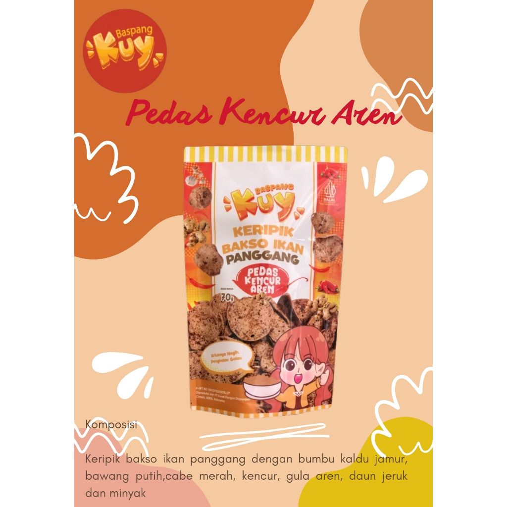 

Keripik Bakso Ikan Panggang (BASPANG) - Varian Pedas Kencur Aren