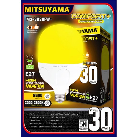 Bohlam Kapsul LED 30 Watt Mitsuyama MS-9830FW Warm White Kuning
