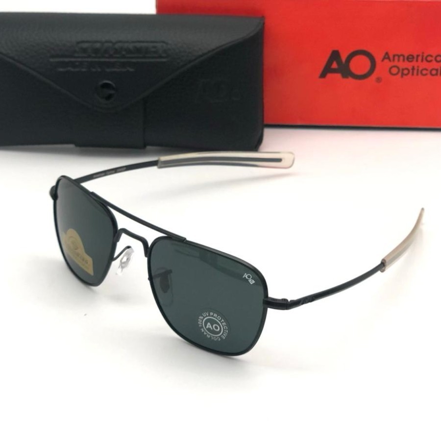 PROMO Kacamata Pria Fashion outdoor pilot American Optical (AO)/Kacamata pria AO Lensa kaca Hitam