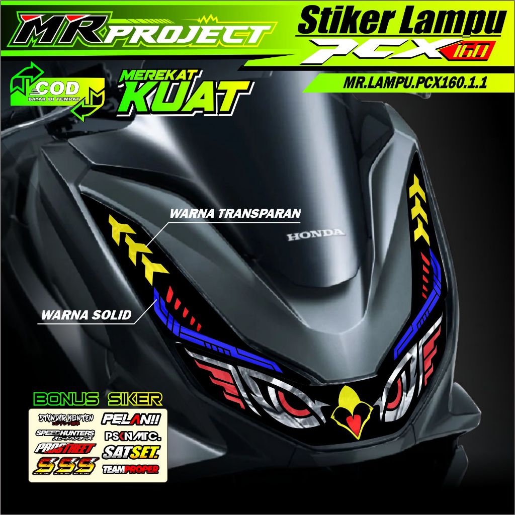Stiker Variasi Lampu Motor PCX 160 Stiker Lampu Alis PCX 160 TRANSPARAN