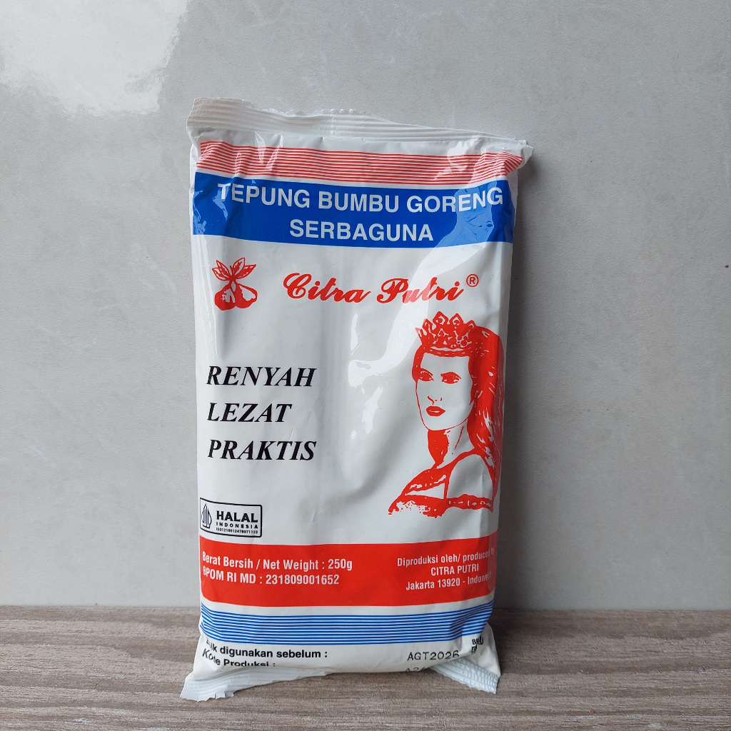 

TEPUNG PUTRI /TEPUNG BUMBU AYAM GORENG SERBAGUNA CITRA PUTRI [250GR]