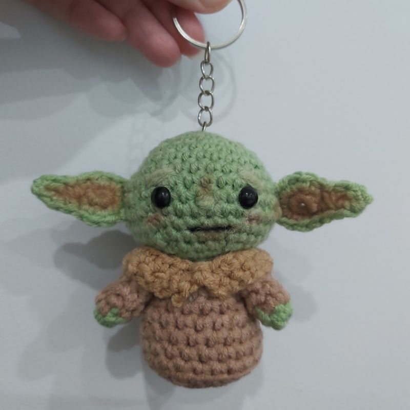 Boneka Rajut Baby Yoda | Baby Yoda Amigurumi Crochet Keychain | Gantungan Kunci Rajut | Bag Charm