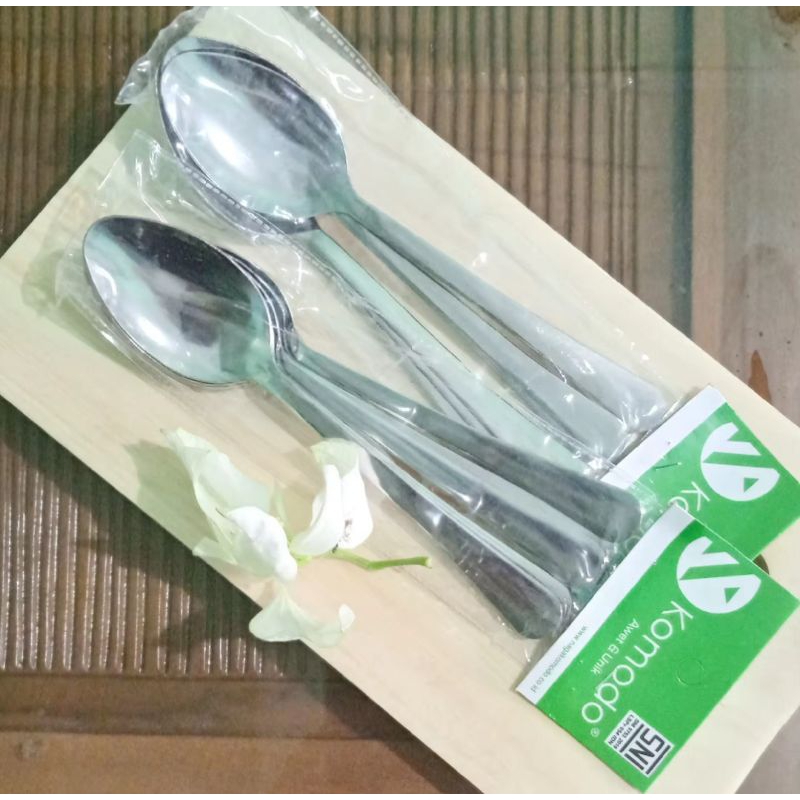Sendok makan polos komodo isi 6 pcs Tebal Stainless/ Sendok makan komodo Tebal polos isi 6 pcs