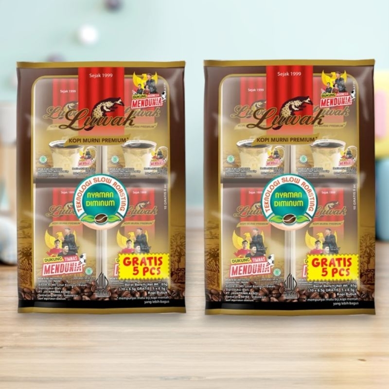 

Luwak Kopi Bubuk Murni 10+5X6.5G