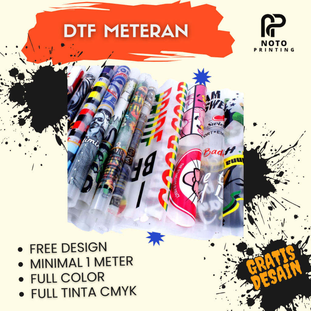 

Cetak DTF Meteran Gratis Desain || NP