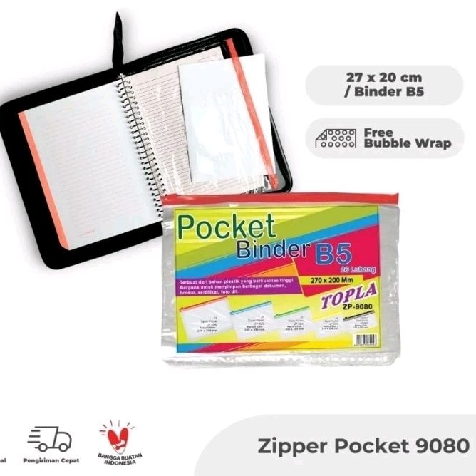 

topla pocket binder B5 9080 merk topla -solusi penyimpanan Ekstra untuk Binder 26 ring