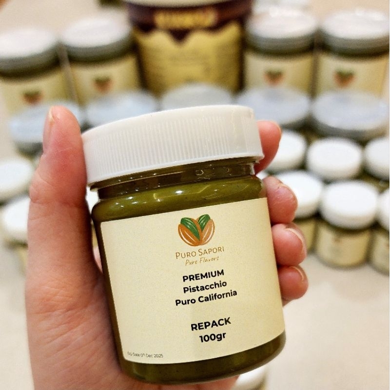 

MEC3 Premium Pistachio Paste Pure 100% California 100 gr Bahan Gelato Baking Kunafa Coklat Dubai