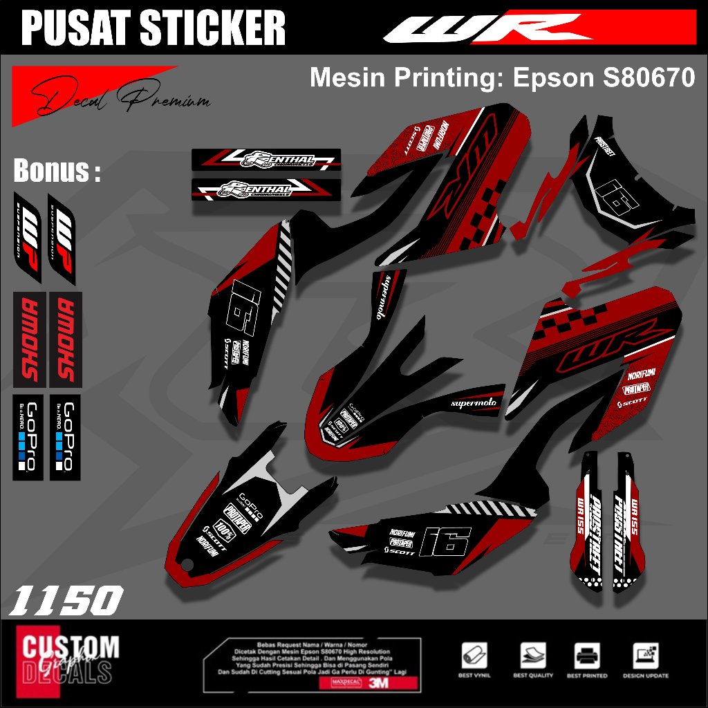 (COD)Decal Sticker Yamaha WR 155 Fullbody_Stiker Dekal Yamaha WR Custom Racing