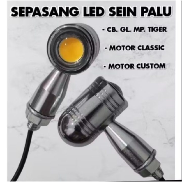 Lampu sein lampu riting bulat model palu LED untuk motor CB GLPRO MEGAPRO TIGER HEREK clasik