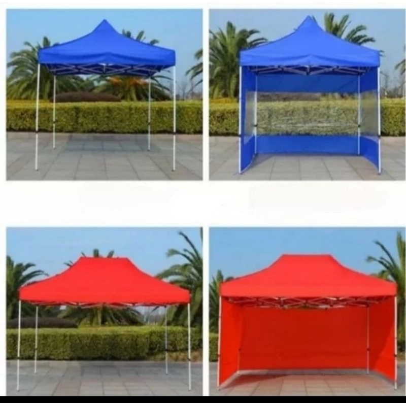 tenda lipat ukuran 3x4,5 super premium tebal besi 1,4 mm dinding 3 sisi