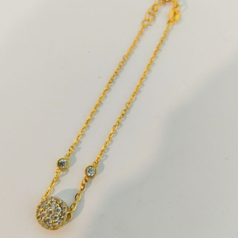 gelang perak gold permata#perak925