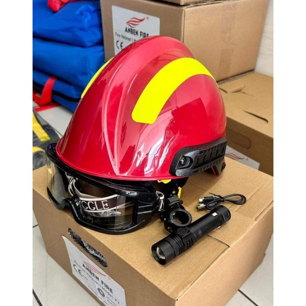 HELMET DAMKAR ANBEN FIRE F2 SATU SET MURAH / FIRE HELMET ANBEN FIRE F2 ORIGINAL