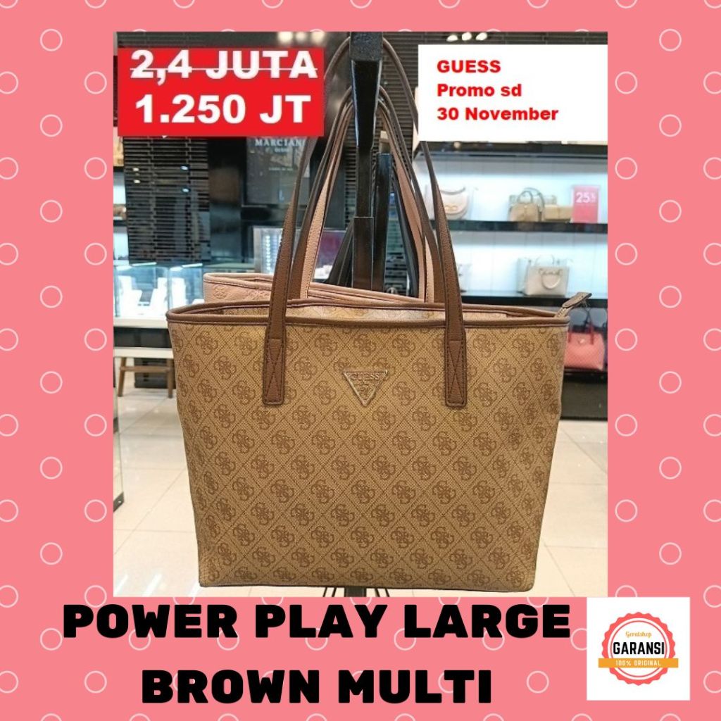 Tas tote bag Guess seri POWER PLAY 100% Original Store