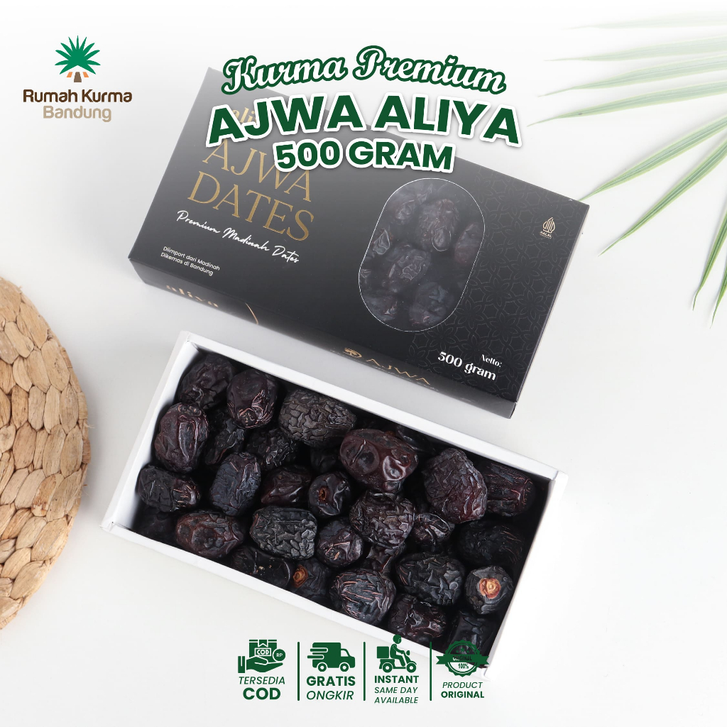 

Kurma Ajwa Madinah Aliya Premium Jumbo 500 Gram Kurma Nabi