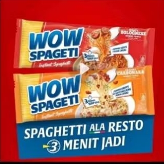 

Spaghetti Instan WOW Carbonara 88g dan Bolognese 1 dus isi 40