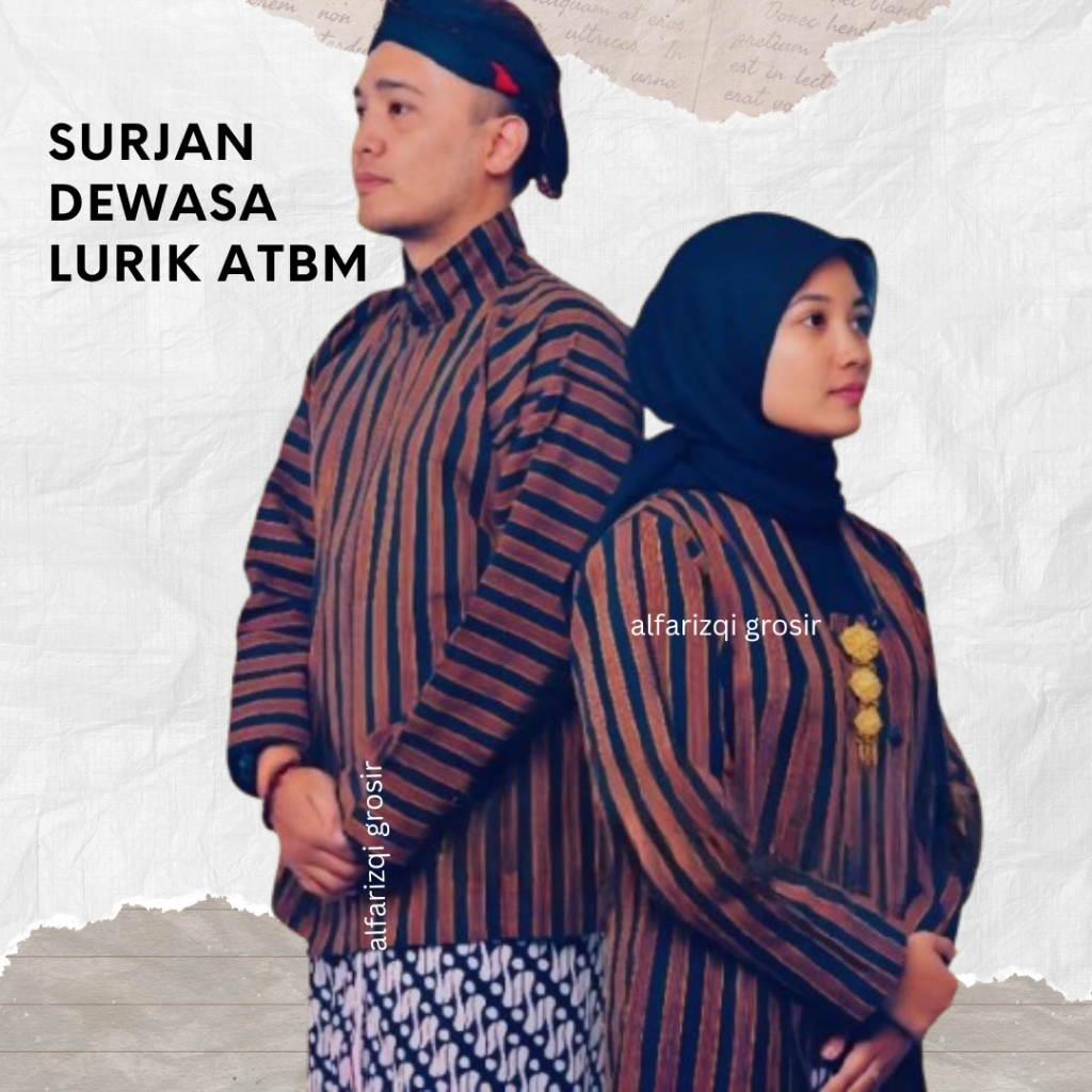 BAJU LURIK DEWASA WANITA / BAJU LURIK JAWA PRIA / BAJU ADAT JAWA / KEBAYA LURIK WANITA / SURJAN LURI