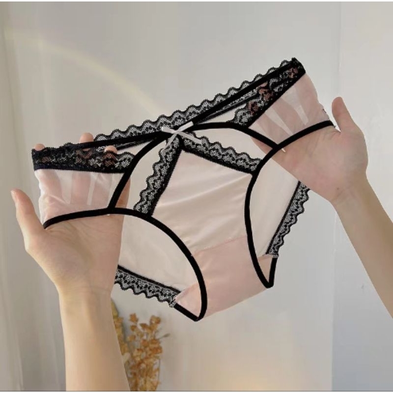 Georgia Panties Celana Dalam Renda Transparan Sexy Lace Halus Lembut Pita CD Cewe Pakaian Dalam Seks