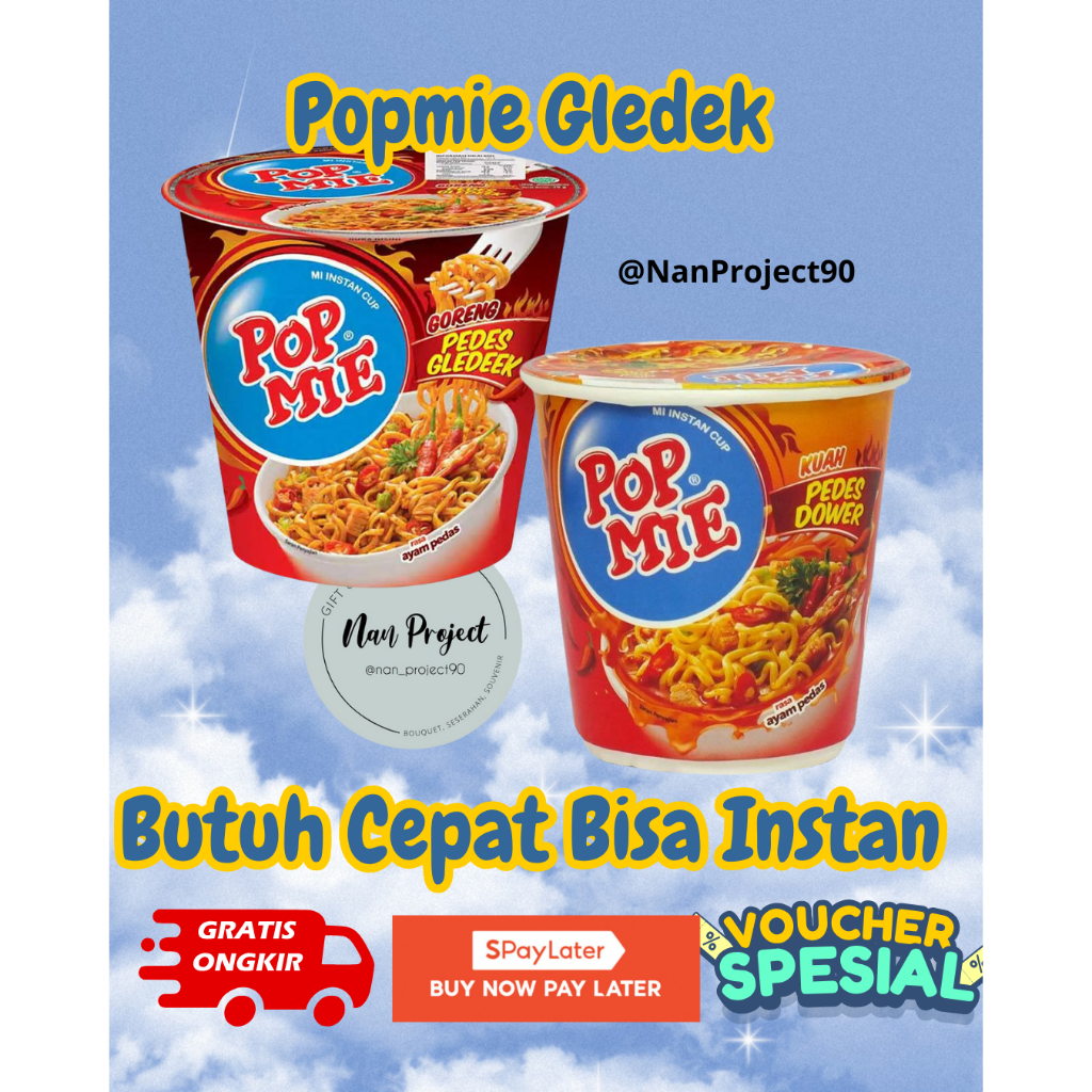 

Pop Mie Kuah Pedas Dower & Goreng Pedas Gledek 75gram 75 gram