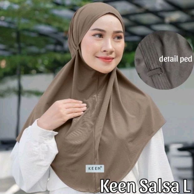 Hijab Bergo Tali Keen Salsa Ukuran L Jersey Premium