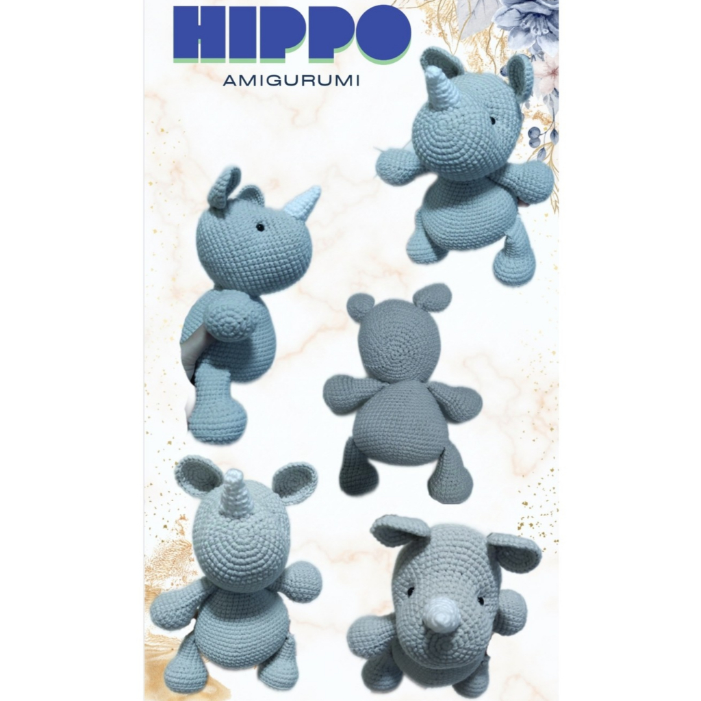 Hippo Amigurumi / Boneka Rajut Hippo