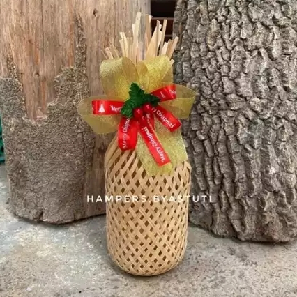 [Christmas Series] KRONGSO Ukuran 9 x 23 CM Natural Hias PITA NATAL besek ikat krongso bambu keranja