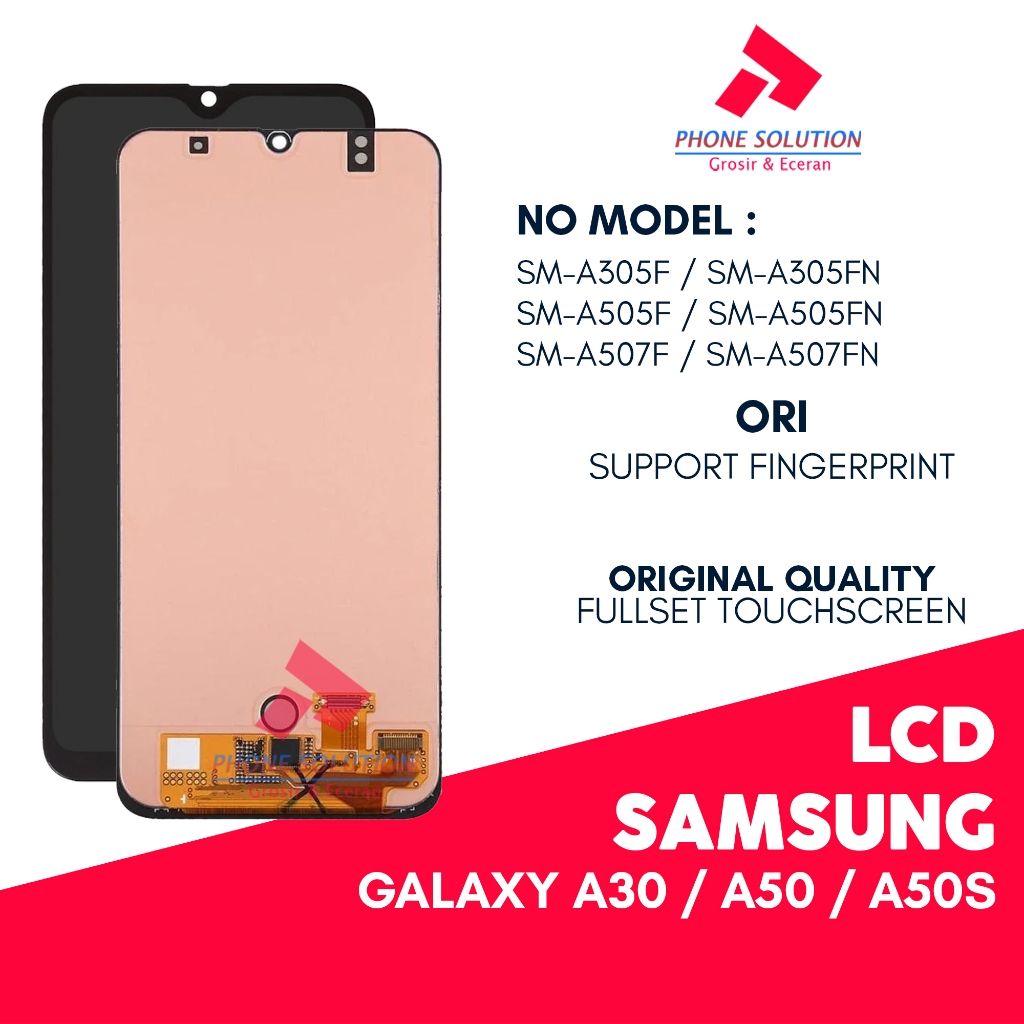 LCD Samsung A30 / A50 / A50S - Finger Print Fullset Touchscreen 100% Original - Garansi 1 Bulan