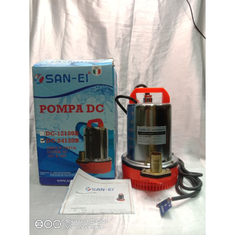POMPA CELUP DC / SUBMERSIBLE PUMP DC STAINLESS BODY SAN-EI (12V)-(24V) - 24V