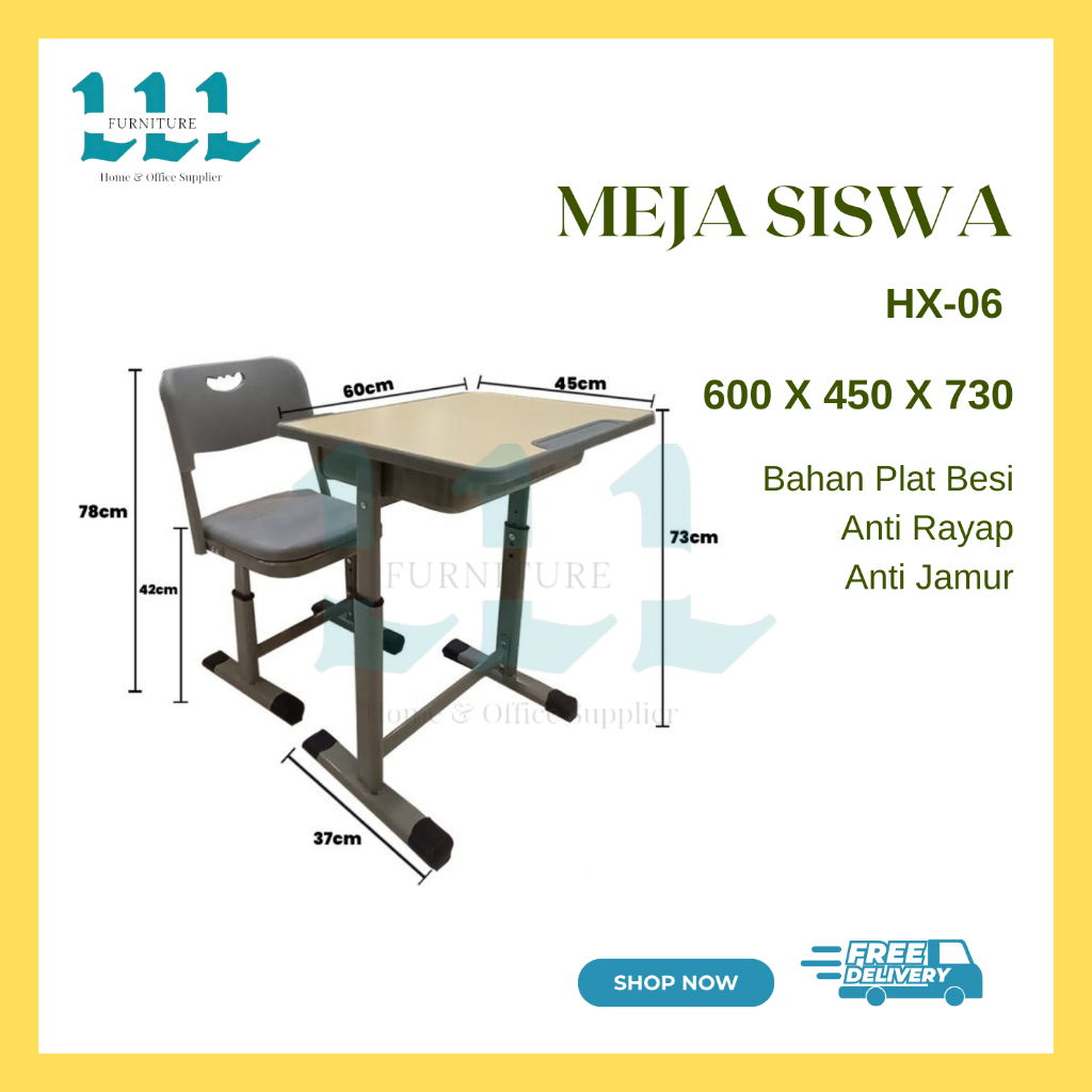 Meja Sekolah HX-06 | Meja belajar - Meja Sekolah - Meja Siswa - Bangku Sekolah - Meja Sekolah SMA - 