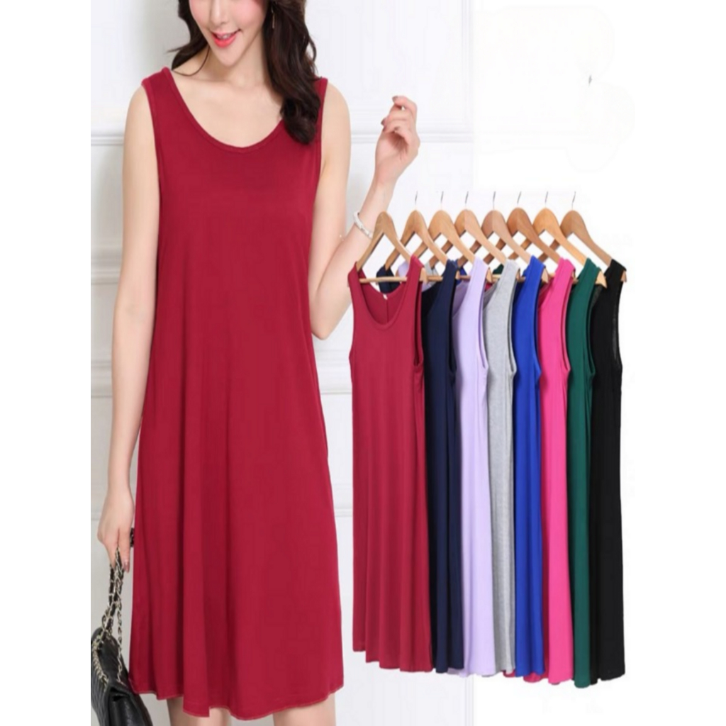 Tang Top Wanita Oversize Polos/Dress Singlet Jumbo/Bahan Spandek/Tank Top/All Size/Dress Tank Top