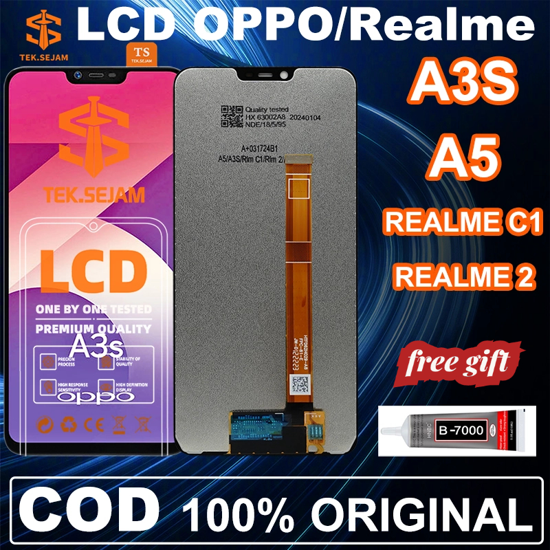 LCD OPPO A3S / OPPO A5/ REALME 2 / REALME C1 UNIVERSAL FULLSET ORIGINAL TOUCHSCREEN HP LAYAR PONSEL