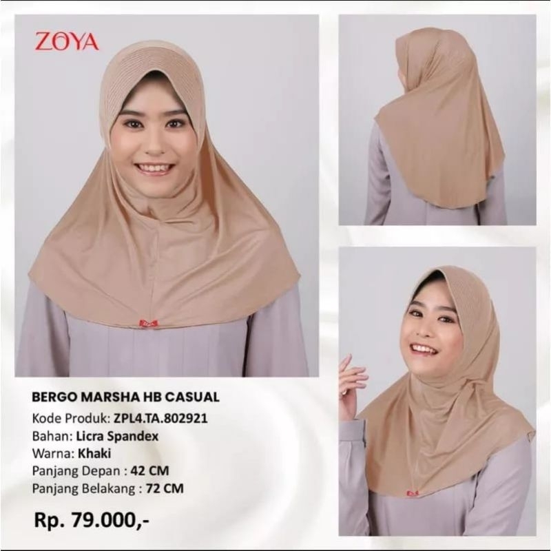 Zoya Bergo Hijab Instan Marsha HL Casual