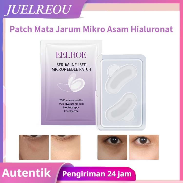 ⚡COD⚡✨Asli Beli 2 Gratis 3✨JUELREOU Hyaluronic Acid Eye Patch/Masker Mata/Hyaluron Asam Mikro Jarum Penutup MataKantung Mata Eye Mask/Masker Mata Panda Wajah Menghilangkan Kantong Mata/Anti Aging Masker Mata Kantung Mata