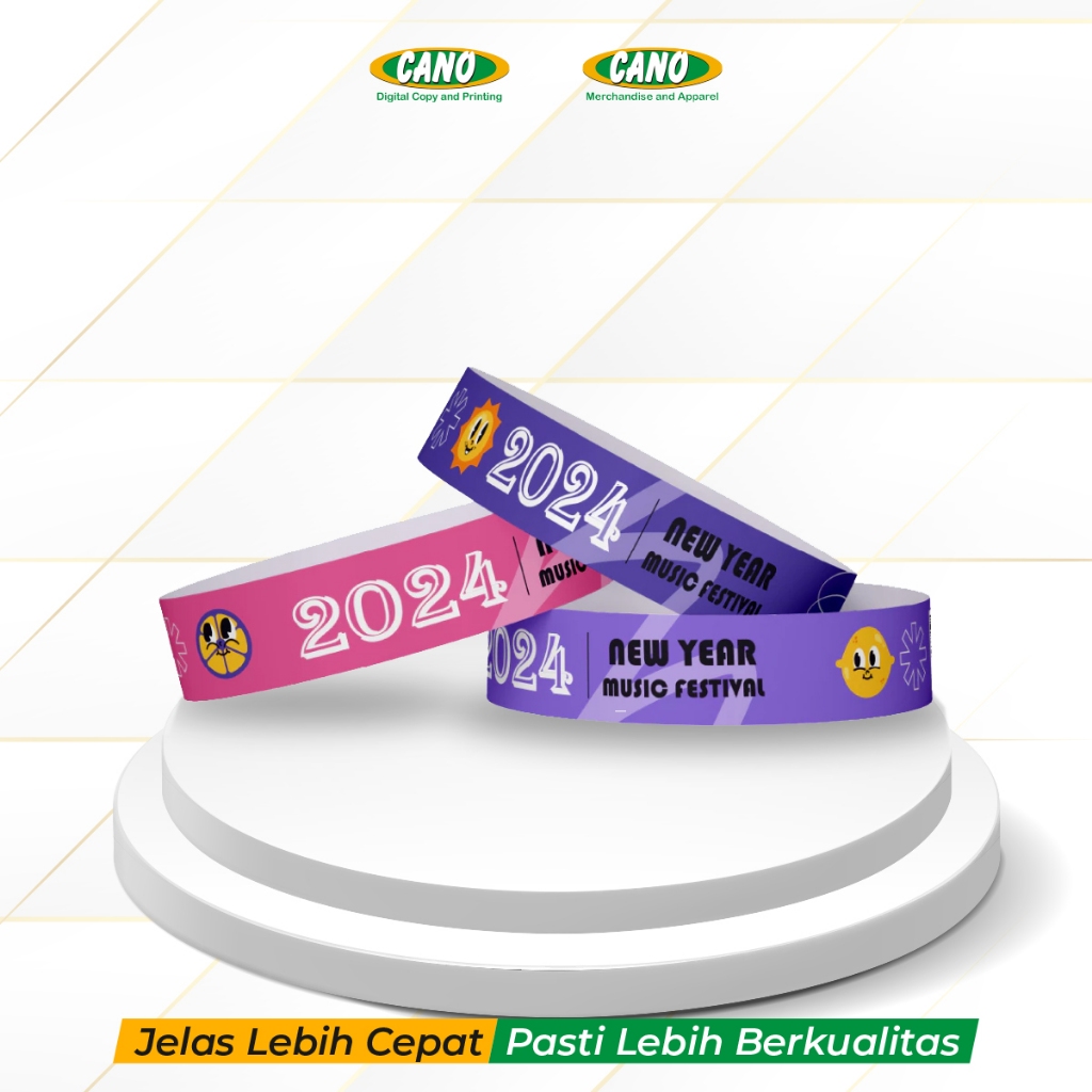 Custom Print Gelang Konser Art Paper/Wristband Konser/Event/Birthday Party/Custom Wristband