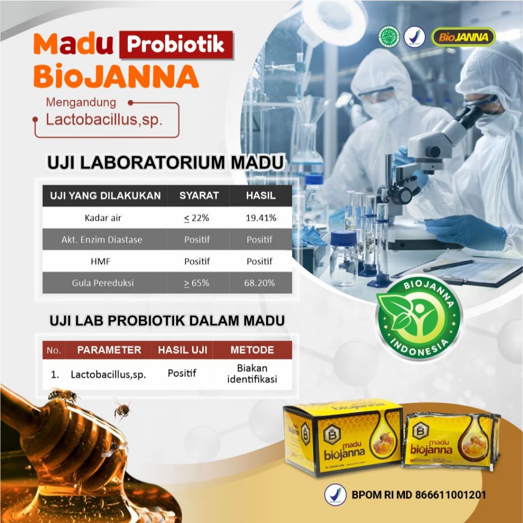 Grilshop7 Madu Anak Madu Probiotik Biojanna Kemasan Sachet Isi 12 Pcs @15Ml