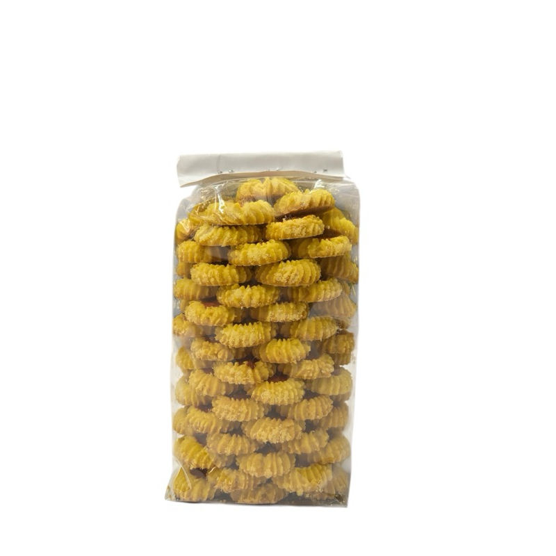 

Snackkings Kue Semprit Jadul Rasa Selai Strawbery dan selai nanas manis Kemasan plastik 500grm